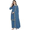 Nimbark Abito indiano pakistano da donna, pronto da indossare, vestito da festa Patiala, Blu, X-Large