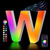 Kangtaixin Lettere Luminoso con USB, APP Controllo Luci LED di Lettera Alfabeto, Figura a Cuore con Luce Colorate RGB per Decorazione e Atmosfera, Luci Notturne Scrivania, Compleanni, Matrimoni, Vetrine - W