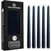 DECO EXPRESS Candele Lunghe Pacco da 6/10/15/50 - Candele 8 Ore Lunga Durata Candele per Candelabro Non profumato (Navy - Pacco da 15)