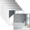 Olicky 8 Piastrelle Specchio Autoadesive 20x20 cm, Adesivi Specchi Murali in Acrilico Spessi 2mm per Decorazione Casa, Bagno, Camera da Letto (Angolo Retto)