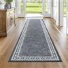 Enyhom Tappeto Corridoio Lungo 66 x 240 cm Antimacchia Tappeto Cucina Antiscivolo Lavabile Passatoia Corridoio Tappeto Ingresso Interno per Cucina, Ingresso, Camera da Letto, Scale, Grigio