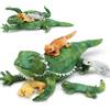MorisMos 68cm Peluche Lucertola Verde Mamma e Cuccioli Realistico, Drago Barbuto Giocattolo di Peluche Grande Morbido, Carino Regalo Natale per Bambini Ragazzi Compleanno Festa Decorazioni