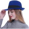 HEYANN Cappelli Fedora - Cappello alla Moda in Feltro per Uomo e Donna in Feltro di Lana da Uomo a Tesa Corta con Elegante Cappello Panama(Dark Treasure Blu, L)