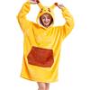 Luojida Felpa Donna con Cappuccio Animale Oversize Panda Plaid Super Morbida e Calda con Tasca Frontale Coperta con Maniche Famiglia Pigiama Pile Invernale Aldult Taglia Unica (L, Giallo)