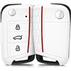 kwmobile Custodia Coprichiave Compatibile con VW Golf 7 MK7 con 3 tasti Cover - Copri Telecomando Chiave Auto - Copri Chiavi Macchina bianco