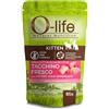 O-life Cat Kitten Grain Free Straccetti in salsa 85 gr - Tacchino fresco con mirtilli rossi Cibo umido per gatti