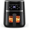Auton Friggitrice ad aria calda da 4,5 l, aria calda senza olio XL, friggitrice ad aria calda con finestra touch screen LED, 8 programmi, friggitrice ad aria 1500 W, regolazione della temperatura