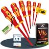 Afeld Elektro Set Cacciaviti Elettricista VDE Isolati 1000V - 6 Pezzi Magnetici - 3 Piatto + 3 Croce - Acciaio S2 Professionale - Cacciaviti Isolati per Lavori Elettrici di Precisione