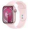 APPLE Watch Series 9 GPS + Cellular, Cassa 45 mm in alluminio rosa con Cinturino Sport confetto - S/M