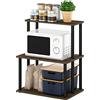 Furinno Turn-N-Tube Scaffale da Cucina a 3 Livelli Senza Attrezzi, Legno ingegnerizzato, Columbia Noce/Nero