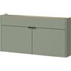 GERMANIA DIE MÖBELMACHER Germania Armadio pensile multiuso con finitura verde tortora/rovere 1398-629 GW-Ameca, profondità ridotta, ideale per corridoi stretti, 110 x 57 x 22 cm (L x A x P)