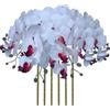 FagusHome Fiori artificiali di Phalaenopsis da 81 cm, 6 pezzi, fiori artificiali a stelo per decorazioni per la casa (bianco puro)