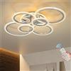 Qcyuui Plafoniera Moderna Dimmerabile, Lampada da Soffitto a LED con, Apparecchio di Illuminazione Nordico a 6 Rettangoli con per Soggiorno, Sala da Pranzo, Cucina, 76 W/Acrilico a Bolle D'aria