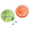 Echehi Portapillole 2 pezzi, Portapillole Settimanale con Scomparti per Farmaci, Integratori Alimentari, Vitamine e Olio di Fegato di Merluzzo. Limone + Arancia