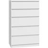 Dmora Cassettiera Con Cinque Cassetti Colore Bianco 60x110x40 cm Bianco