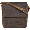 ROYALZ 'Illinois' borsa Uomo a Tracolla Piccola in Pelle Borsa Messenger Vintage, Colore:Roma Cognac Marrone