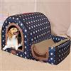 qing yun Cuccia per cani di grandi dimensioni, lussuosa, calda, con cuscino, XL, XXL, per interni, cani, gatti, grotta igloo, per interni ed esterni, lavabile (S, 35 x 32 x 28 cm, D)