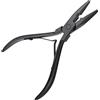 EHDIS Pinza per Estensione dei Capelliri per Chiudere Microring Silicone, Pinza per Capelli in Acciaio Inossidabile, Strumento di Estensione dei Capelli nero per Microsfere Strumento