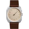 Slow Mo 08 - Dark Brown Leather, Silver Case, Crème Dial Orologio da polso