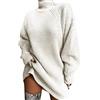 BOTCAM Maglione da donna a maglia grossa, oversize, a collo alto, in tinta unita, per autunno, inverno, maglione da donna, casual, casual, per adolescenti, ragazze, grigio scuro4., M