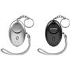 AMATHINGS Set di 2 allarmi tascabili [140dB deterrente] - Braccio panico mobile per portachiavi e borsa - aiuto immediato con luce LED - Protezione comprovata per donne, bambini e anziani - Nero