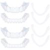 Udewo 2 paia di bretelle per dentiere istantanee, dentiere finte, sbiancamento, copertura cosmetica per denti a scatto, denti superiori e inferiori, clip per denti temporanei per uomini e donne