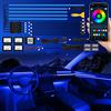 TWETIZ - Striscia LED in materiale acrilico per interni auto, con app wireless, RGB 18 in 1, kit di illuminazione in fibra ottica, circa 4,5 m, 593 LED, attivazione sonora, 16 milioni di colori