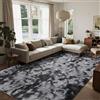 ASIinnsy Tappeto Salotto Moderno Pelo Lungo Shaggy Grigio Morbido Soffice Antiscivolo per Soggiorno e Camera da Letto (160 x 200 cm, Nero Grigio)
