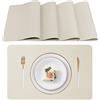 Lumaca Tovagliette Americane Lavabili, Set di 4 Tovaglietta Colazione,Impermeabile,Resistenti al Calore,Antiscivolo,per Tavolo da Cucina e Ristoranti,Beige