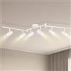 Kimjo Faretti LED da Soffitto Orientabili con 6 Faretti - Bianco Lampada da Soffitto Interno Moderna Lampadario Faretti per Camera Soggiorno Cucina - GU10 Lampadina non Inclusa
