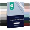 Dreamzie - Lenzuolo con Angoli Una Piazza e Mezza 140x200cm - Microfibra | Blu · OEKO-TEX · Per Materassi fino a 35 cm · Lenzuola · Letto Francese · Elasticizzato · Facile da Lavere · Morbido
