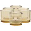 TREND FOR HOME 6 Pezzi Set Portacandele Vetro Colorato A: 8 cm Ø 9 cm Porta Candela Votive Rotondo Porta Tealight Bicchieri per Candele Fai da Te Portacandele di Vetro Giallo, 250 ml, Luna