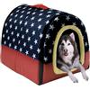 qing yun Grande cuccia per cani, lussuosa, calda, con cuscino, XL, XXL, per interni, per cani, gatti, grotta igloo, per interni ed esterni, lavabile (M 45 x 38 x 36 cm, B)
