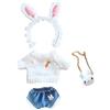 niannyyhouse 7.8in/20cm Peluche Vestiti Coniglio Copricapo Pantaloni Zaino Maglione Carota Figure farcite Giocattoli Accessori