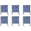 INTRECCI Set Cuscini Copri Sedia Cucina Imbottiti più Colori con Lacci 4 Punti Prodotto Italiano Quadrati 40 X 40 Cm con Lacci (Set 6 Pezzi, Blu Melange)