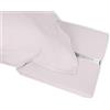 Tata Home Completo Lenzuola Raso di Cotone Matrimoniale Completo Letto 2 Piazze Tinta Unita Colore Rosa