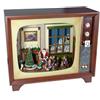 DRW Television Antica con Immagine Salone di Natale con Movimento Luce e Musica in Resina 60x26x50cm