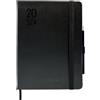 MITAMA Agenda ELEGANCE NERA - Planner Giornaliero - 12 mesi 2024-366 pagine + 66 contenuti extra - Copertina in Eco-pelle + Matita Coordinata - 15 x 21 cm
