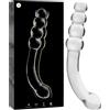 Ibiza Nebula Model 14 Dildo Borosilicate Glass 18.5x3cm Clear