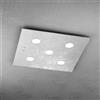 Top Light Illuminazione Path plafoniera 5 luci quadra foglia argento- TopLight Illuminazione 1141/PL5-FA