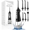TUREWELL FC1591 Idropulsore Dentale Portatile 5 Ugelli e 3 Modalità, IPX7 Impermeabile, 300ML Irrigatore Dentale per La Casa e I Viaggi