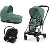 Cybex + - Cybex Platinum Trio Mios 3.0 Leaf Green Telaio Matt Black con Aton S2