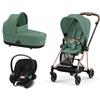 Cybex + - Cybex Platinum Trio Mios 3.0 Leaf Green Telaio RoseGold con Aton S2