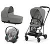 Cybex + - Cybex Platinum Trio Mios 3.0 Mirage Grey Telaio Matt Black con Aton S2