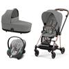 Cybex + - Cybex Platinum Trio Mios 3.0 Mirage Grey Telaio RoseGold con Aton S2