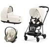 Cybex + - Cybex Platinum Trio Mios 3.0 Off White Telaio Matt Black con Aton S2