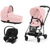 Cybex + - Cybex Platinum Trio Mios 3.0 Peach Pink Telaio Matt Black con Aton S2