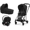 Cybex + - Cybex Platinum Trio Mios 3.0 Sepia Black Telaio Matt Black con Aton S2