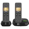 Gigaset PURE 120A Duo - telefono cordless più cornetta aggiuntiva con protezione chiamate ed ECO DECT - display retroilluminato, nero antracite, Italia