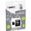 Emtec MicroSD + Adapter 4GB Silver (MP3-MP4)